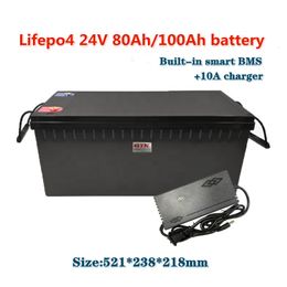 GTK LIFEPO4 24V 80 / 100AH ​​batterij BMS 80A 2000W voor elektrische motor driewieler RV AGV Airconditioner Heater UPS + 10A Smart Charger