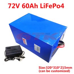 GTK LIFEPO4 72V 60AH Lithiumbatterij oplaadbaar voor 7000W 5000W 72V Scooter EV GOLF CART Elektrische motorfiets + 10A-oplader