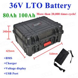 GTK LTO 36V 80Ah 100Ah Lithium Titanate batterie 2.4v cellules pour 1000w puissance de secours moto bateau machine + chargeur 10A