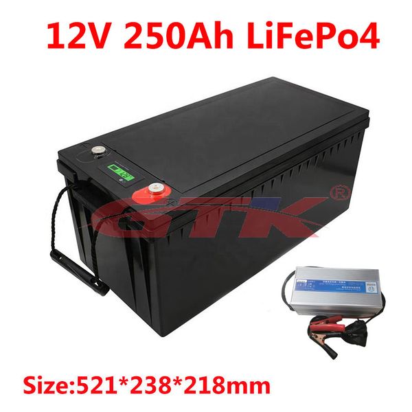 Batterie Rechargeable Gtk 12.8V 12V 250ah lifepo4 avec BMS pour le stockage Système d'alimentation solaire RV EV lampadaire solaire Camping car