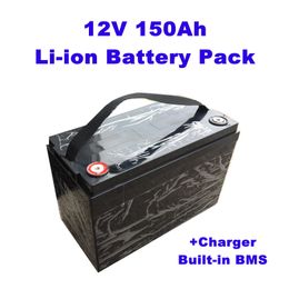 Batterie Li-ion Rechargeable GTK 12V 150Ah avec affichage à LED 4S BMS pour le lampadaire solaire de bateau de pêche de stockage d'énergie solaire