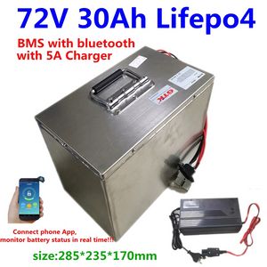 GTK Opgewaardeerd 72 V 30Ah 20Ah Lifepo4 accu BMS met bluetooth voor motorfiets elektrische scooter power tool zonne-energie + 5A Lading