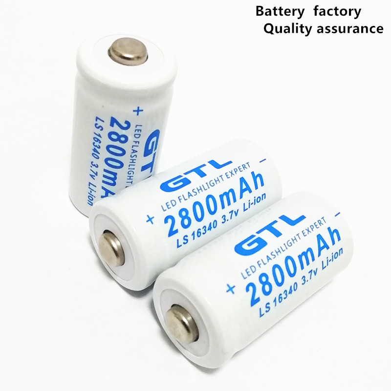 CR123A 16340 2800MAH 3 7V充電式リチウムバッテリーレーザーペンセルバッテリー