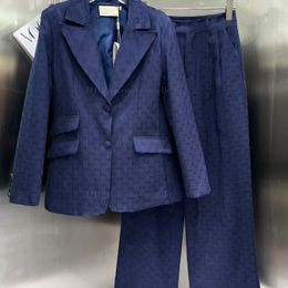Gu cci luxe designer damespakken blazers jasje pakken kleding blauwe serie lente herfst nieuwe uitgebrachte set