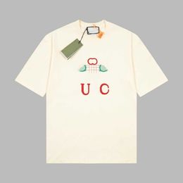 GU Correct – T-shirt à manches courtes pour hommes et femmes, ample et polyvalent, édition haute 24SS, classique, raquette brodée
