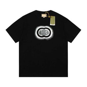 GU Correct – T-shirt imprimé dégradé Double G, haute qualité, 24SS, coupe ample, pour hommes et femmes