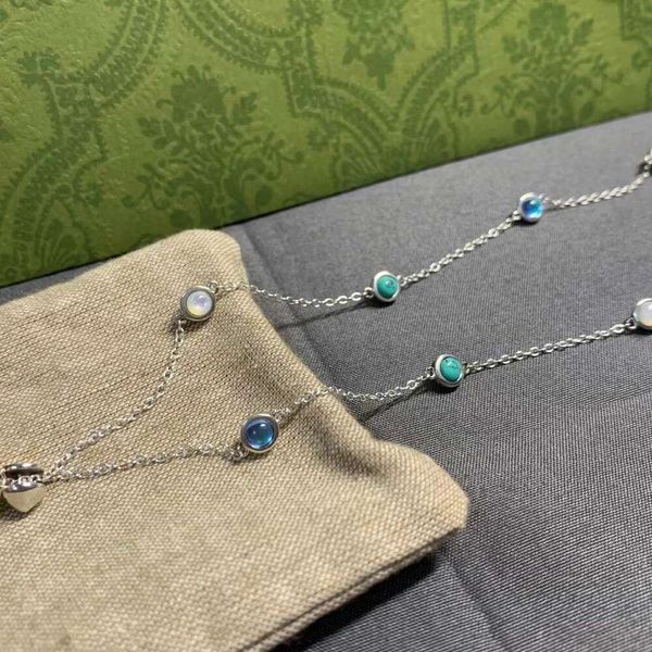 Gu Jia Shuang G – bijoux en argent Turquoise s925, collier de luxe léger, Simple et polyvalent, cadeaux à petite amie, fille Instagram