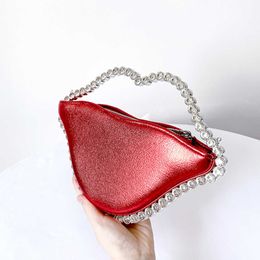 Gu Ling Jing Guai bagages 2023 nouveau sac de dîner incorporant diamant acrylique sac à lèvres filet rouge même Style sac à main 230914