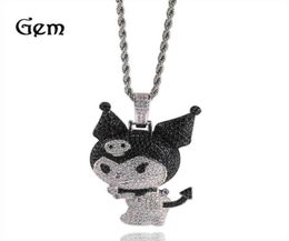 GU Meng039 New Zircon Little Devil Kuromi Kulomi Carton Pendant Collier Personnalisé Collier de dignage polyvalent personnalisé11942511898492