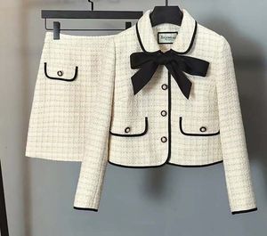 Gu shirt lange mouw blazer gu jurk dames lente herfst jurk gu jack tweedelig jurk tweedelig outfit dames tweed jas rok set 4840