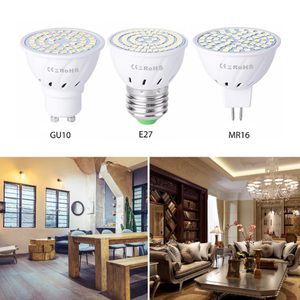 GU10 LED E27 LAMPSPOTLight Bulb 48 60 80leds Lampara 220V GU 10 Bombillas MR16 GU5 3 Lampada Spot Light 5W 7W 9W LL