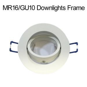 Crestech – accessoires d'éclairage pour ampoule GU10 MR16, support de spot rond encastré, boîtier réglable, blanc