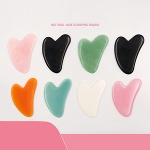 Gua Sha Jade Stone Tools Guasha Herramienta para el cuidado del cuidado de la cara Cuerpo facial La acupuntura alivia las tensiones musculares reduce los regalos festivos de la hinchazón