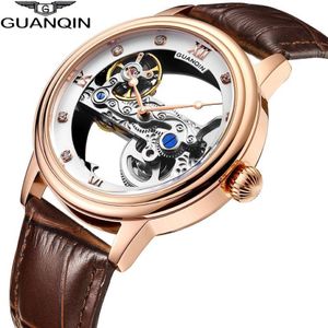 Guanqin Nieuwe Luminous Watch Tourbillon Skeleton Automatic Men Sport Mechanical Watch Clock Men Waterproof Gold Relogio Masculino 2795