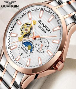 Guanqin Tourbillon Mechanical Men039s Montre la marque Top Brand Corloge imperméable Men Men Automatic Analog Watch Relogios Masculino9337720