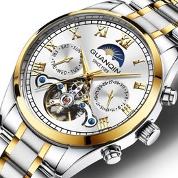 Guanqin montre hommes lumineux mode étanche hommes calendrier Date automatique mécanique horloge Relogio Masculino Y200414198y