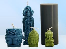 Guanyin Boeddha Statue kaarsen siliconen schimmel diy drie gezicht maken make hars zeep geschenken ambachtelijke benodigdheden huisdecor 220721402799