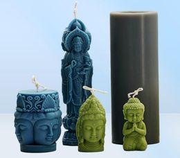 Guanyin Boeddha Statue kaarsen siliconen schimmel Diy drie gezicht maken Making Resin Soap Gifts Craft Supplies Home Decor 2207215683968