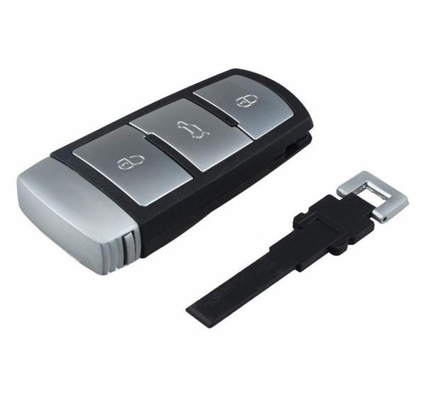 Coque de clé vierge à 3 boutons, garantie 100, pour VW Passat B6 CC Magotan, avec étui de rechange, insertion intelligente 8937689