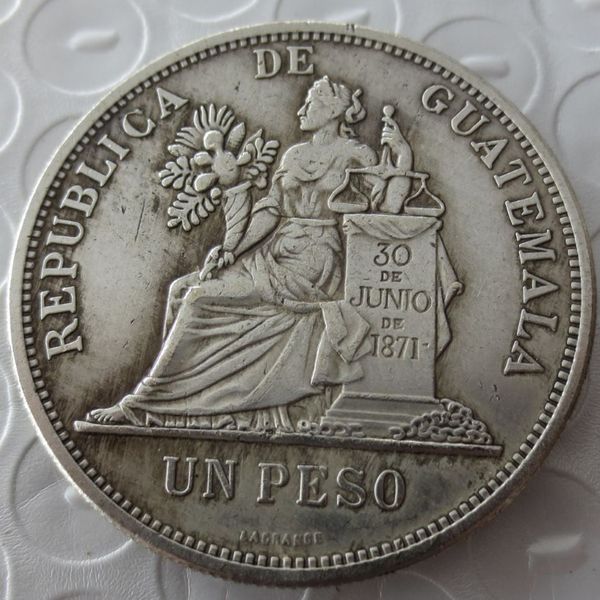 GUATEMALA 1896 1 PESO Copia de moneda de alta calidad 185G