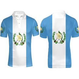 Polo pour hommes de GUATEMALA, bricolage gratuit, personnalisé, nom, numéro, drapeau de nation, pays, collège espagnol, vêtements avec photo imprimée