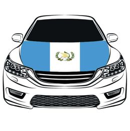 Autokaphoes met nationale vlag van Guatemala 33x5ft 100 polyestermotor elastische stoffen kunnen worden gewassen banner op de motorkap7598295