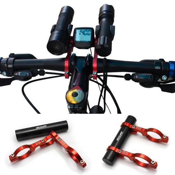 GUB bicicleta bicicleta doble manillar extensión montaje fibra de carbono extensor soporte de luz para extendido 31,8 MM