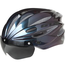 GUB K80 Fietshelm met Visor Magnetic Goggles MTB Road Bicycle Cycling Safety Helmet Integraal gemold 58-62 cm voor mannen Women