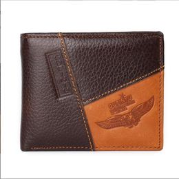 Gubintu en cuir authentique portefeuille hommes monnaie poche zipper du vrai portefeuille en cuir masculin avec monnaie de haute qualité mâle Eagle Cartera