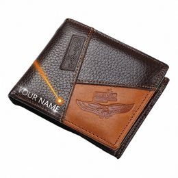 Gubintu Men Wallets Echte koeienleer Korte Ontwerpkaarthouder Passcard Pocket Men Purse Hoogwaardige merk Male Wallet S20Q#