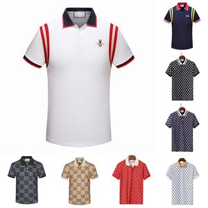 Heren poloshirts voor heren High Street Italië Borduren Kousenband Slangen Kleine bijen Afdrukken Merken Kleding Cottom Kleding Tees K