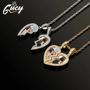 Gucy aangepaste hartvormige Po fotolijst hanger voor ketting sieraden paar Valentijnsdag cadeau romantisch 240329