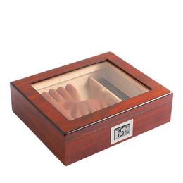 Guevara-humidificador de viaje para cigarros de madera de cedro, caja portátil, humidificador, higrómetro, Sigaren para hombres