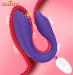 Guimi Wireless Uphaped Vibrator Sex Toy pour les couples puissants Nous partageons l'ambiance 10 vitesse GSPOT Dual Vibrator Stimulator Clitoris Y2008392533