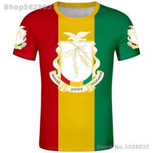 GUINEA camiseta diy nombre personalizado gratuito número gin camiseta nación bandera país francés gn república de guinea guinee impresión po ropa 220702
