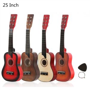 Guitare acoustique en tilleul de 25 pouces, 12 frettes, 6 cordes avec cordes, jouet pour enfants et débutants