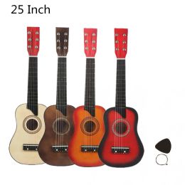 Guitare acoustique en tilleul de 25 pouces, 6 cordes, avec cordes de sélection, Mini ukulélé, accessoires, instruments de musique, cadeaux