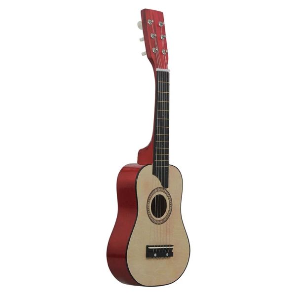 Guitarra Guitarra acústica de tilo de 25 pulgadas, 6 cuerdas, miniguitarra pequeña con cuerdas para púas de guitarra para niños, regalo para principiantes