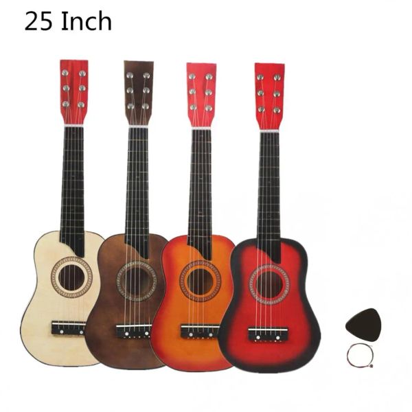 Guitare acoustique en tilleul de 25 pouces, 6 cordes, avec cordes de sélection, Mini ukulélé, accessoires, instruments de musique, cadeaux