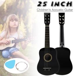 Guitare Guitare acoustique en tilleul de 25 pouces avec cordes médiator Guitare jouet pour enfants et débutants Envoyer des cadeaux Instrument à cordes musical