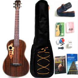 Gitaar 30 inch alle rozenhout bariton akoestische elektrische ukelele met truss staaf met EQ met optreden, riem, nylon touw, elektrische tuner