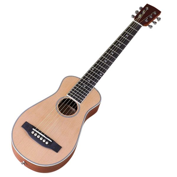 Guitarra Mini guitarra acústica de 30 pulgadas, guitarra de viaje de 6 cuerdas, guitarra popular de Color Natural, regalo para niños