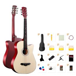 Guitare acoustique de 38 pouces avec Kit de démarrage, sac de transport, instrument de musique classique pour enfants/garçons/filles/adolescents/débutants