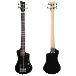 Guitare 4 string mini-basse électrique guitare 39 pouces basse guitare haut brillant couleur noire full basswood corps 760 mm échelle