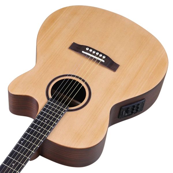 Guitarra guitarra acústica de 40 pulgadas 6 cuerdas de abeto sólido de madera de madera de 41 pulgadas guitarra folk de nokory con función de sintonizador EQ