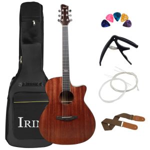 Gitaar 41 Inch 6 Snaren Akoestische Gitaar Sparrenhouten Paneel Folk Guitarra Met Gitaartas Capo Snaren Picks Riem Onderdelen Accessoires