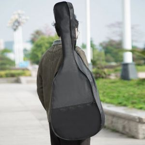 Bolsa de guitarra de guitarra 41 pulgadas Black Oxford Fabric impermeable mochila acústica de guitarra portátil de almacenamiento portátil de almacenamiento