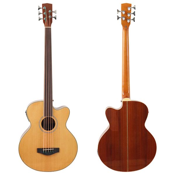 Guitare 43 pouces Fretless Electric acoustic bass guitar 5 string haut brillant basse acoustique folk guitare avec eq