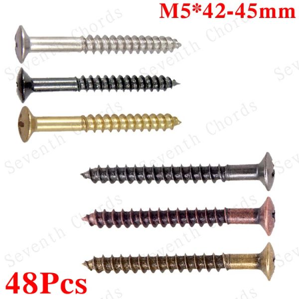 Guitarra 48 pcs M5*45 mm El bajo cuello de bajo cuello de cuello de cuello de montaje Tornillo de tornillo Piezas de guitarra