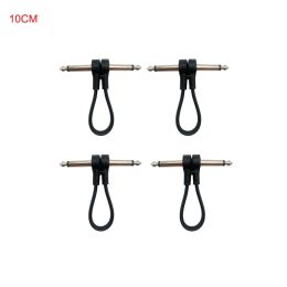 Guitarra 4pcs 24 AWG Noisereduction Pro Guitar Audio Cable de audio 4 pulgadas 10 cm 1/4 pulgadas Angle de ángulo recto Cambia de enchufe para guitarra eléctrica Pedal de bajo